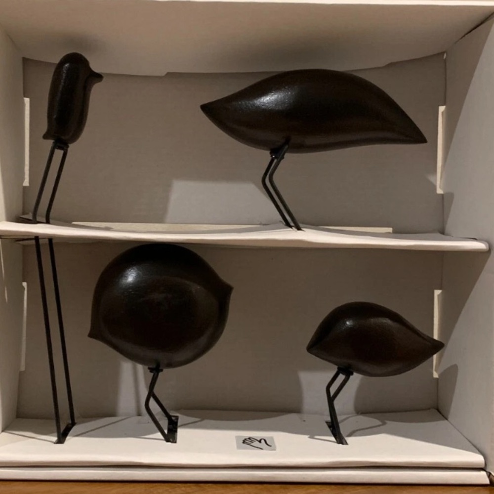 FISKELAGE Dark Wood & Metal BIRD Black Brown Minimalist Modern Figures IKEA